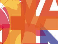 colourful overlays of letters