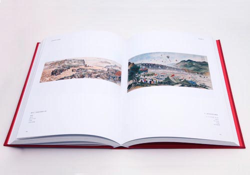 A double-page with paintings