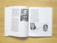 a book spread with text and two photos of people