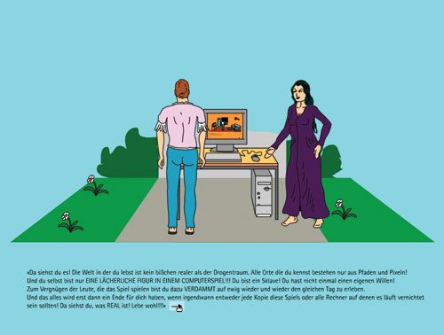 a man and a woman standing in front of a computer