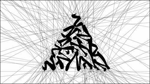 Some of the Characters have formed a logo surrounded by lines