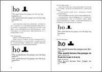 a page showing western typefaces and their serif shapes