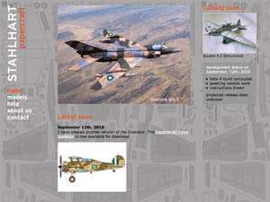 a grey website with images of aircraft