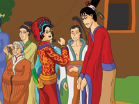 A girl in wedding dress has her behind on fire