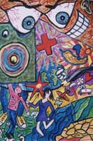 A wild combination, with huge red eyes at the top