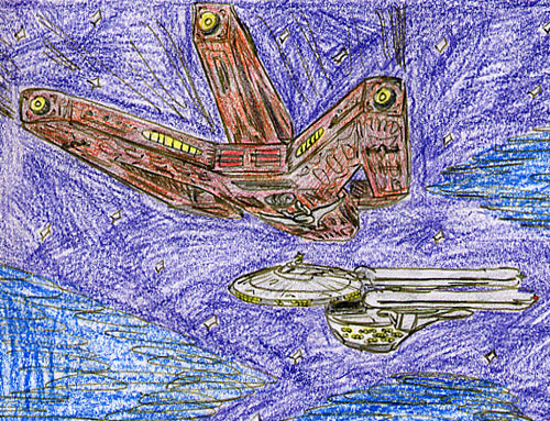 two spaceships rendezvous in space